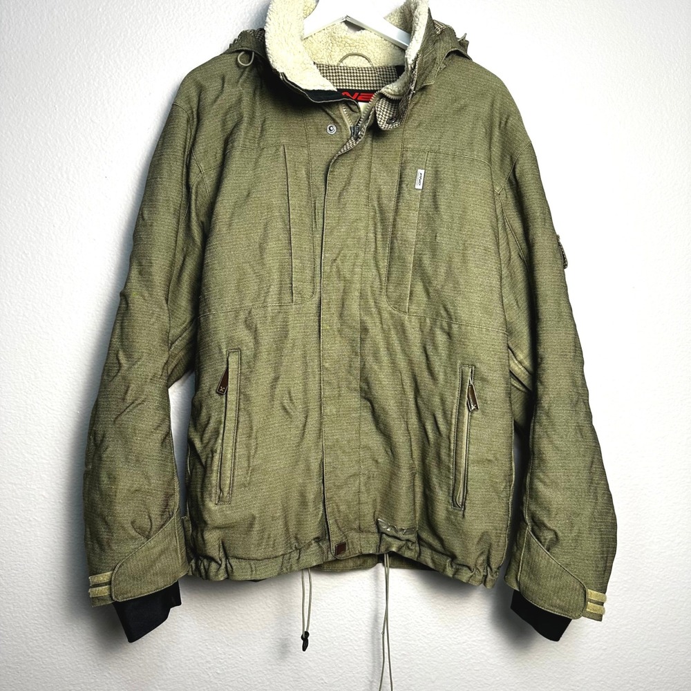 Vintage Y2K Descente DNA Ski Jacket Olive Green Techwear Built-in iPod Remote M